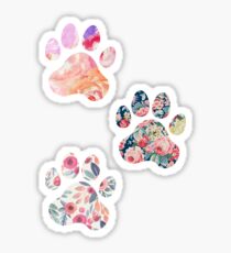 Blumenpfotenabdruck-Trio Sticker
