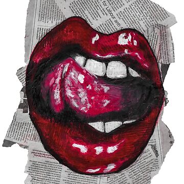Painted lips on black background Canvas Print for Sale by SarahsDesignz12