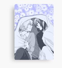 No. 6- Nezumi & Shion (pastel purple flower backdrop) Canvas Print