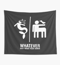 WHATEVER Just Wash Your Hands (White version) Wall Tapestry
