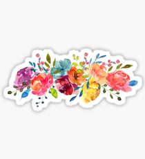 Bright Flowers Summer Watercolor Peonies Sticker
