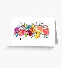 Tarjeta de felicitación Flores brillantes Peonías de acuarela de verano