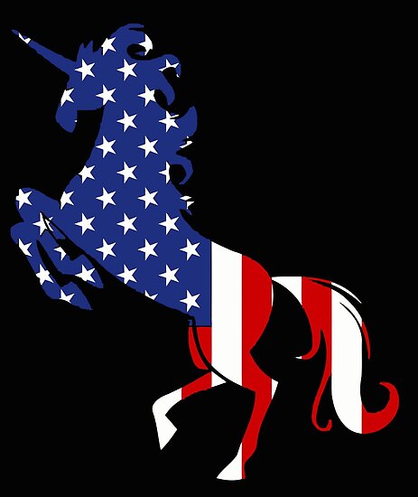 funny unicorn american flag patriotic  4th of july t shirt posters