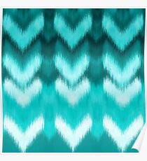Teal hearts Poster