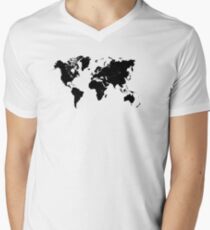 world map 94 black #worldmap #map #world Men's V-Neck T-Shirt