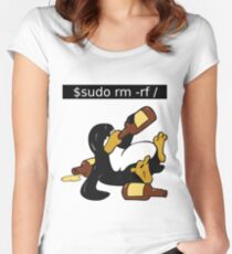 Funny Linux Command - Funny Linux shirts Linux Tux t-shirt Women's Fitted Scoop T-Shirt