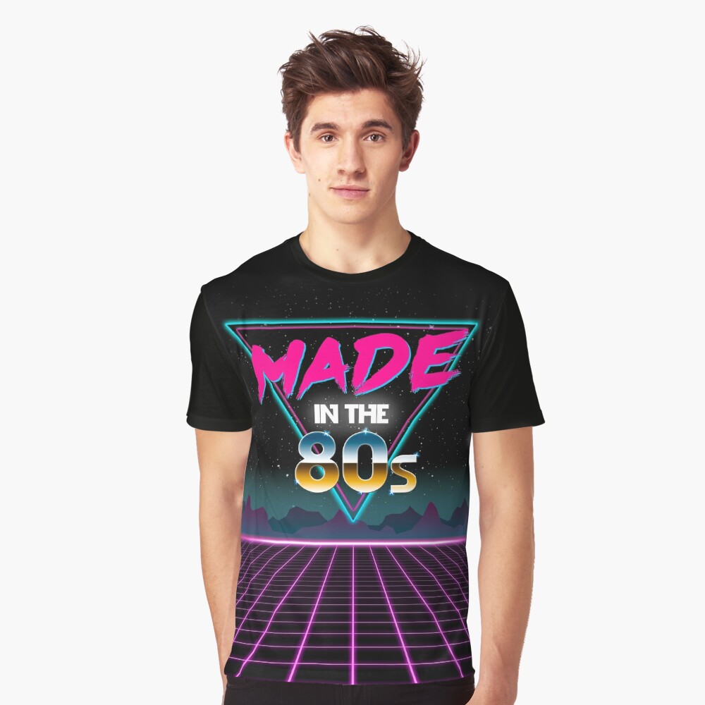 Made in the 80s Triangle and Neon Grid Shirt