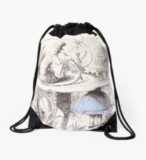 Alice Meets the Caterpillar Drawstring Bag