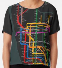 Blusa Mapa del metro oscuro de la ciudad de Nueva York