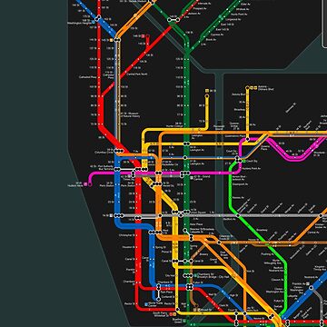 Artwork thumbnail, New York City dark subway map by elmindo