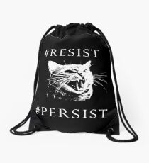 #Resist #Persist Pussy Cat Drawstring Bag