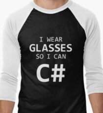 I Wear Glasses So I Can C# Men's Baseball ¾ T-Shirt