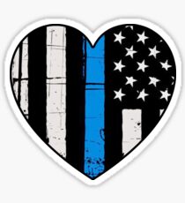 Thin Blue Line Heart: Support Police & Our LEOs Sticker