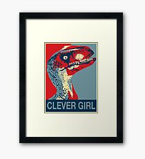 Raptor Propaganda - Clever Girl Framed Print