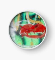 Red Kiss 3 Graffiti Clock