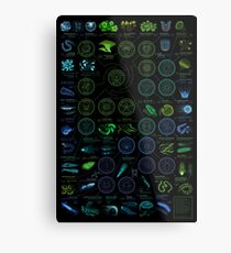 A visual compendium of glowing creatures Metal Print
