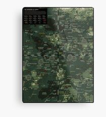 Goddesses of Venus: A topographic Map Metal Print
