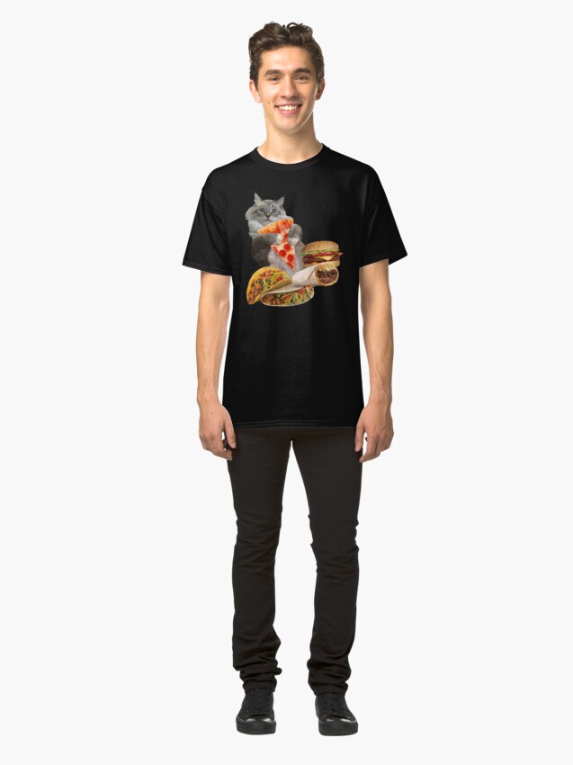 Alternate view of Pizza Taco Burger Cat Classic T-Shirt