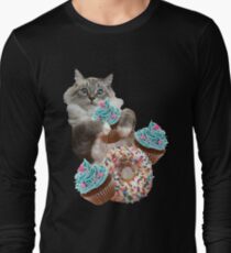Donut-Kuchen-Katze Langarmshirt