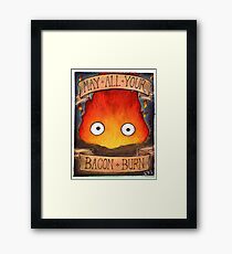 Howl's Moving Castle Illustration - CALCIFER (original) Framed Print