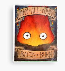 Howl's Moving Castle Illustration - CALCIFER (original) Metal Print