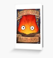 Howl's Moving Castle Illustration - CALCIFER (original) Greeting Card
