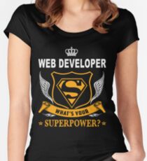 WEB DEVELOPER SUPER POWER WING Women's Fitted Scoop T-Shirt