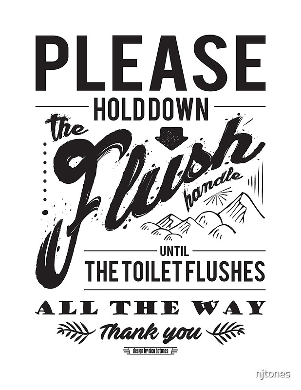 ""Hold The Flush Handle" Sign" Posters by njtones Redbubble