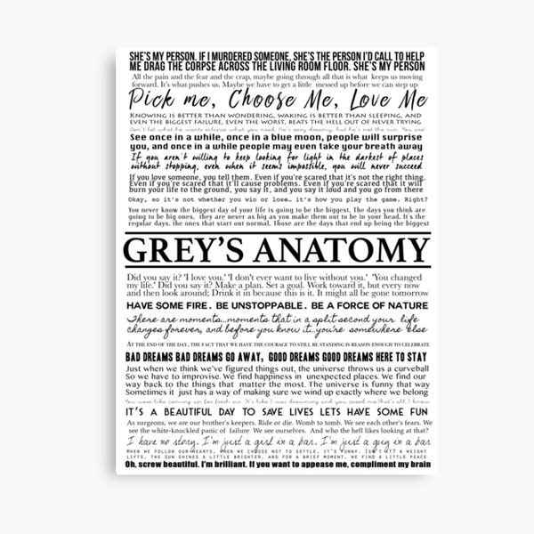 Greys Anatomy Quotes Canvas Prints Redbubble