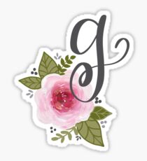 Floral Monogram G Sticker