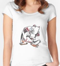 Charcoal and Oil - Devil Donald Duck Women's Fitted Scoop T-Shirt