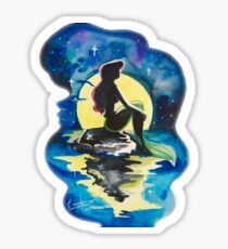 Little Mermaid Watercolor Sticker