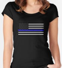 The Thin Blue Line Blessed Are the Peacemakers Women's Fitted Scoop T-Shirt