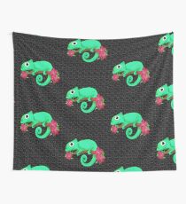 chameleon with flowers Wall Tapestry