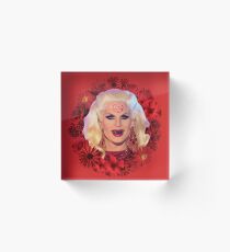 Satanic Katya Zamolodchikova With Flowers - Rupaul's Drag Race Acrylic Block