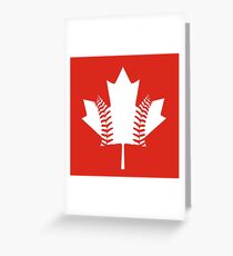 Maple Leaf Baseball (White) Greeting Card