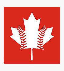 Maple Leaf Baseball (White) Photographic Print