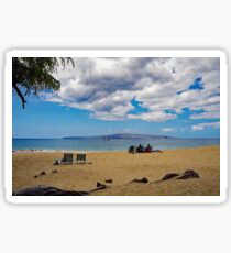 A Sunny Day on a Beach in Maui Sticker
