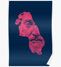 MARCUS AURELIUS ANTONINUS AUGUSTUS / prussian blue / vivid red Poster