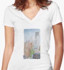 Muted Morning Women's Fitted V-Neck T-Shirt