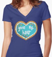 You're my hero Women's Fitted V-Neck T-Shirt