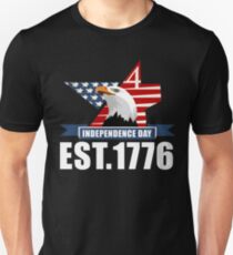 Est. 1776 Eagles Independence Day American Flag T Shirt Unisex T-Shirt