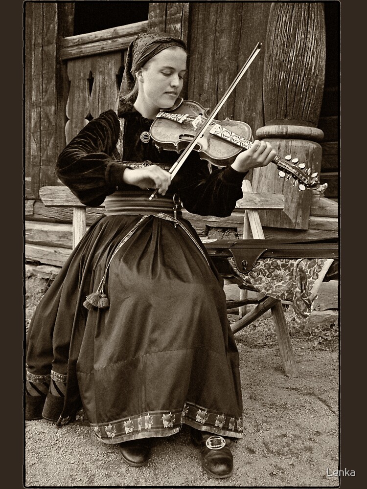 Hardanger fiddle player by Lenka
