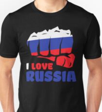 I Love Russia Independence Day T Shirt Russian Heart Gifts Unisex T-Shirt