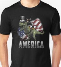 Abe reitet einen Dinosaurier! Slim Fit T-Shirt
