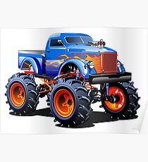 Cartoon Monster Truck Poster