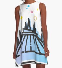 Vestido acampanado Space Mountain Ride ilustraciones