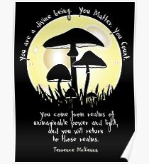 Mushrooms in Moonlight ~ Terrence McKenna Quote Poster