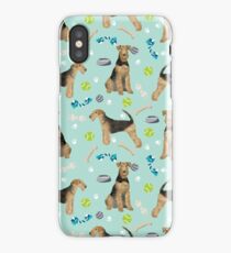 Airedale Terrier Dog toys balls pattern dog breed customized pet portrait by pet friendly iPhone Case/Skin