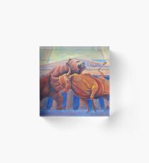 Bear vs Bull Acrylic Block